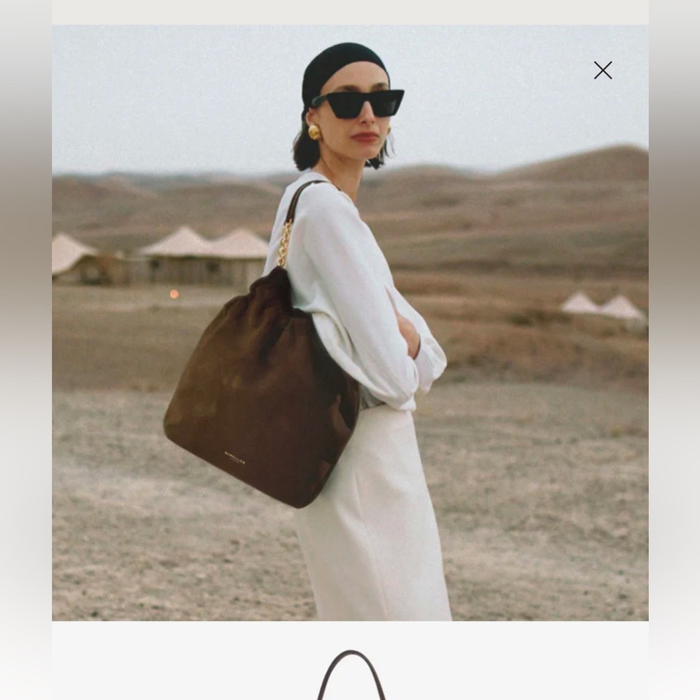 Demellier the Miami Mocha Suede/Mocha Smooth Bag
